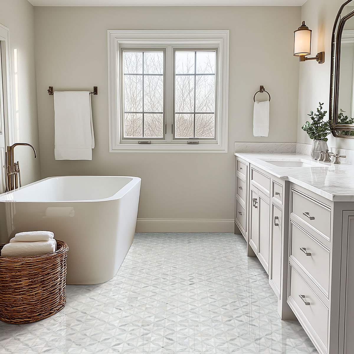 Bianco Starlite Polished Marble Mosaic Tile