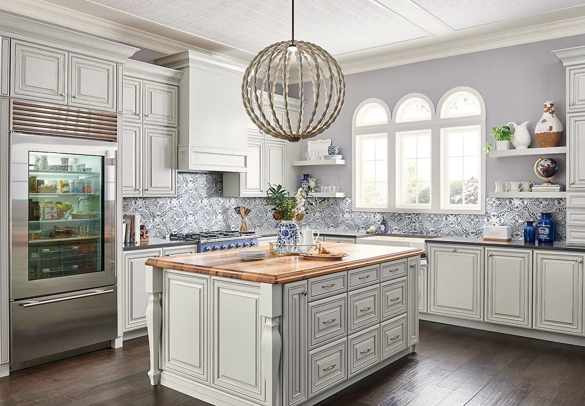Indigo backsplash installed