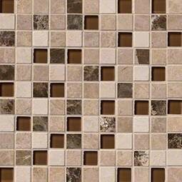 Ibiza Blend 1" x 1" Glass & Stone Blend Mosaic Sheet color swatch