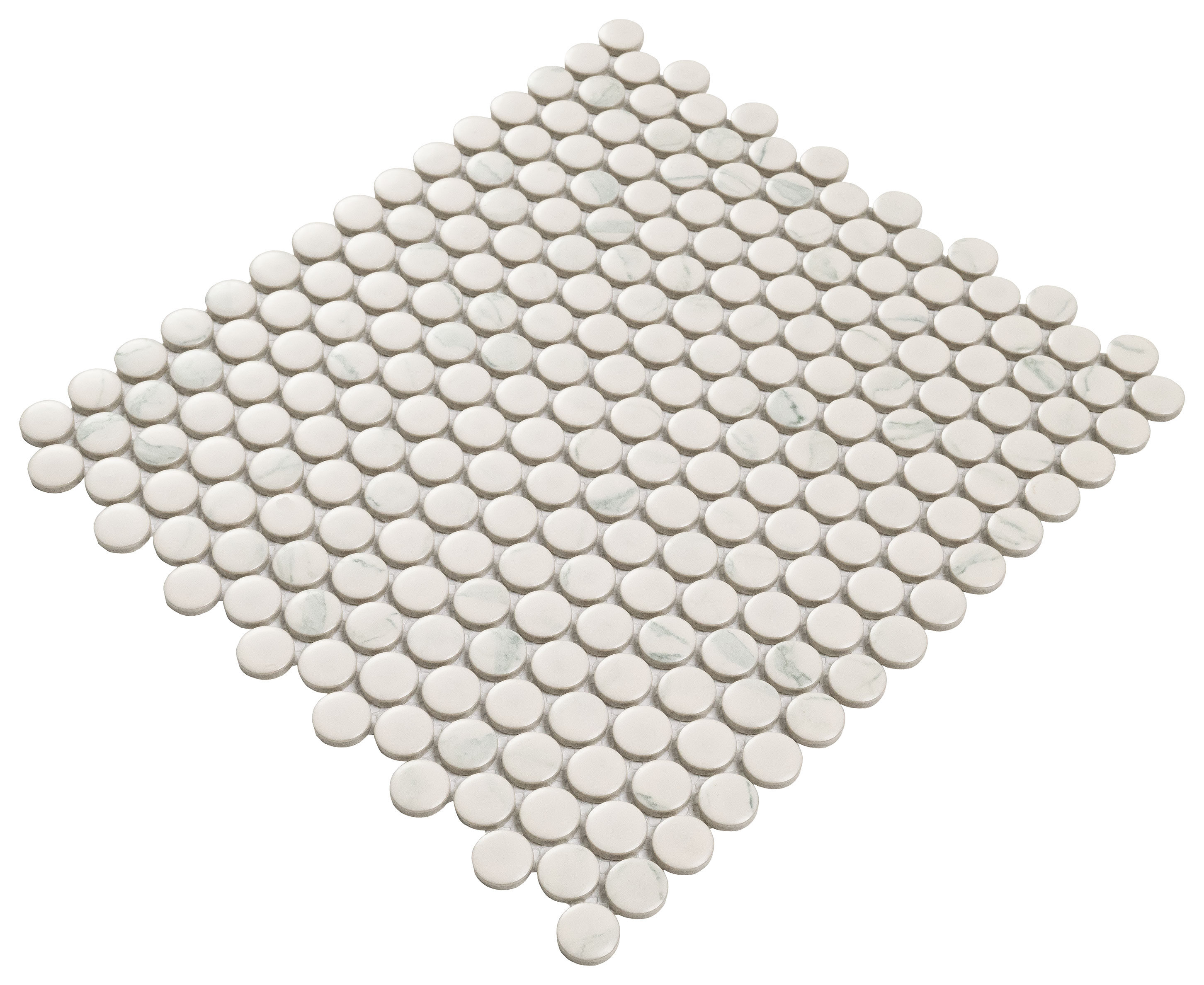 Carrara Matte Penny Round surface detail