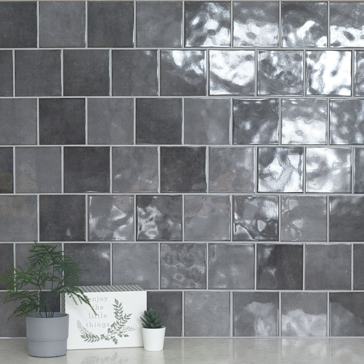 Renzo Storm 5x5 Wall Tile backsplash installed — view 7