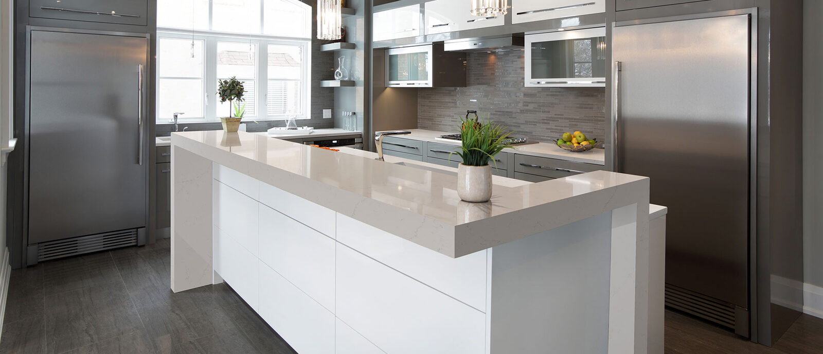 Alabaster White® Quartz countertop installed