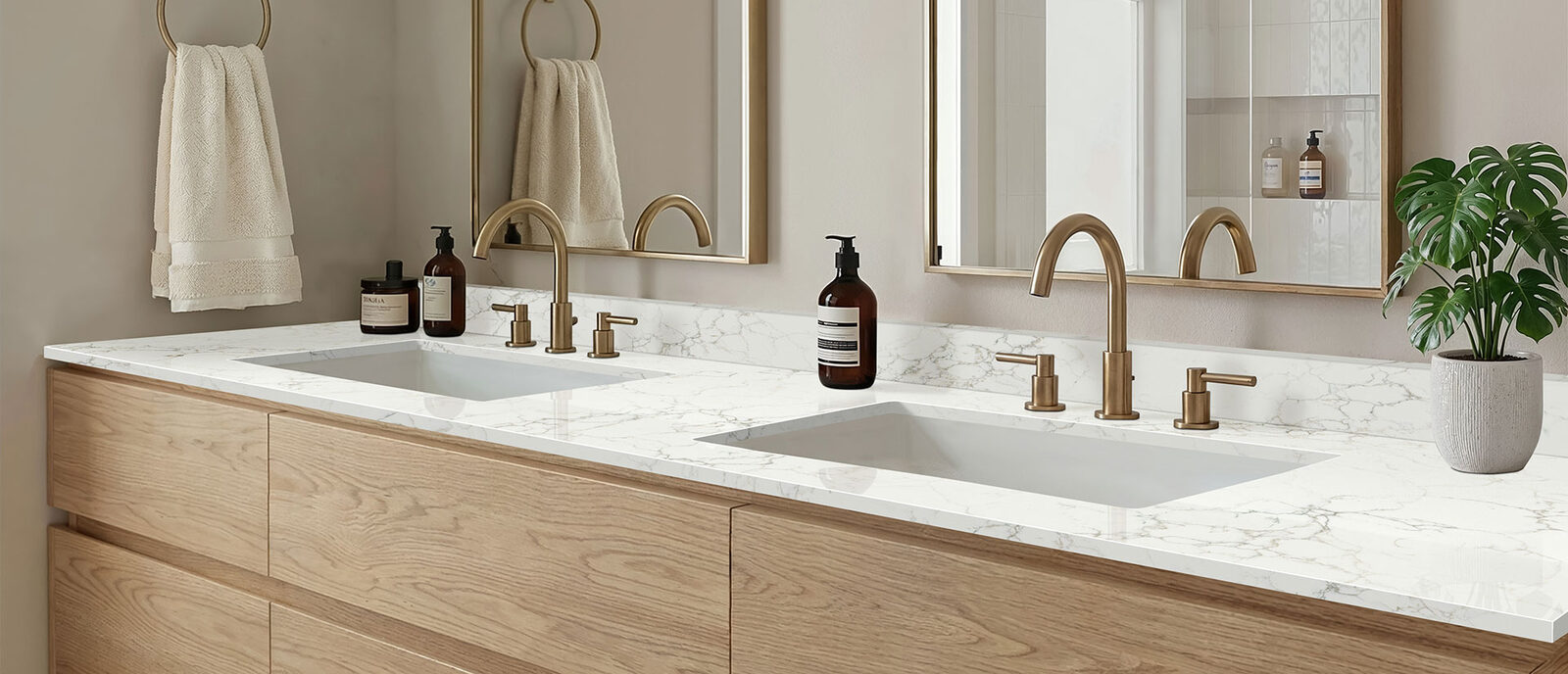 Calacatta Jadira ™ countertop in a bathroom