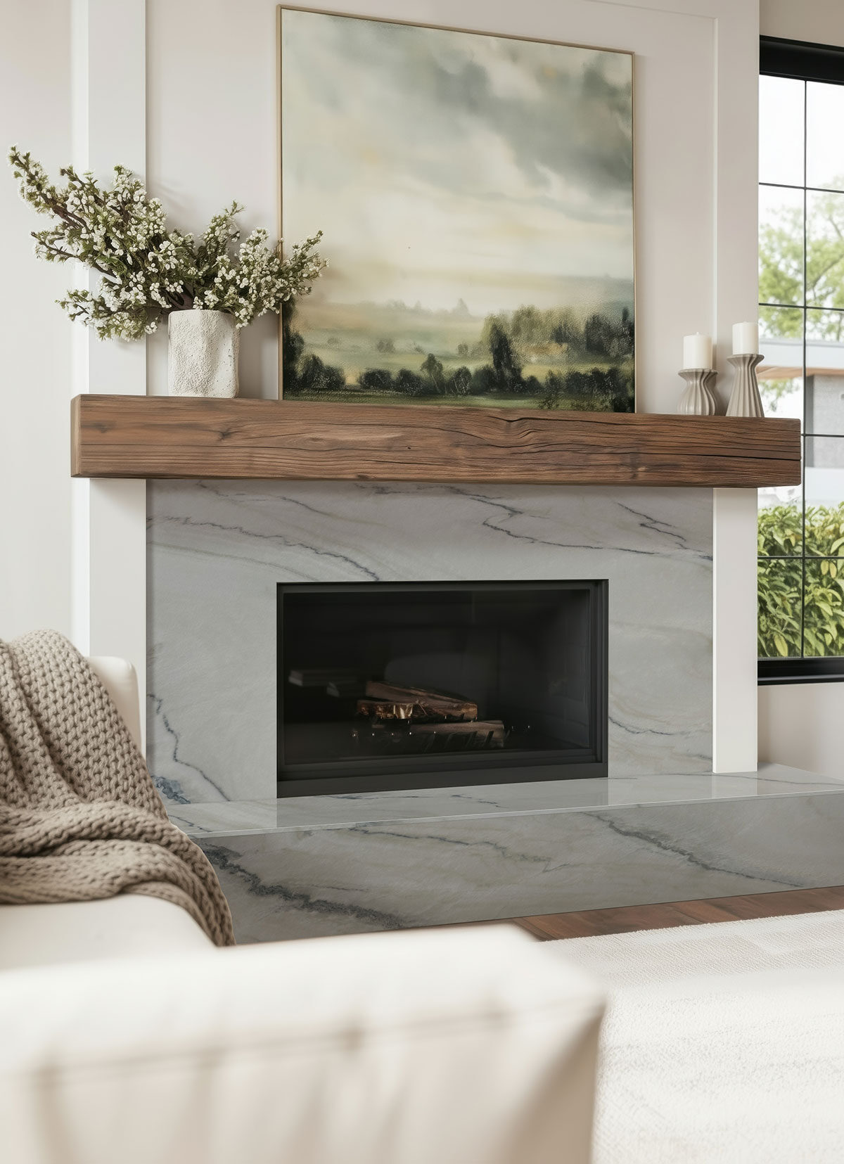 Fantasy Macaubas Quartzite countertop in a living room