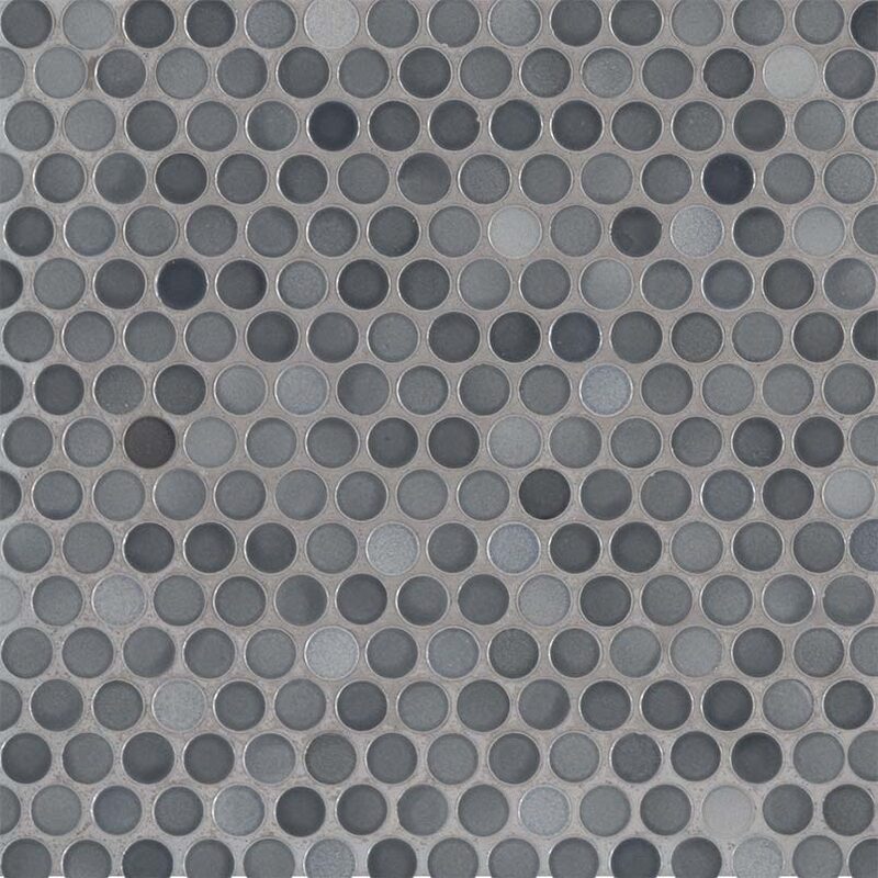 Penny Round Grigio Mix Mosaic Tile — product photo