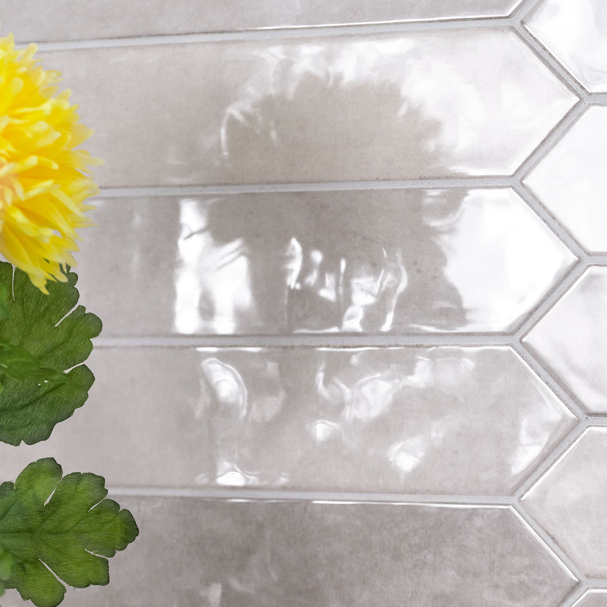 Renzo Sterling 2.5x13 Pickett Wall Tile backsplash installed — view 4