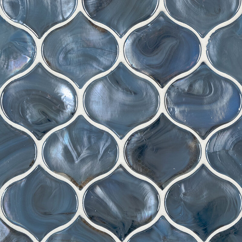 Blue Shimmer Arabesque Tile tile, full view