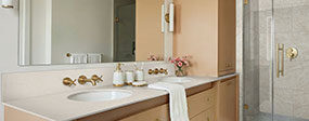 MIRAGGIO TAJ ™ countertop in a bathroom
