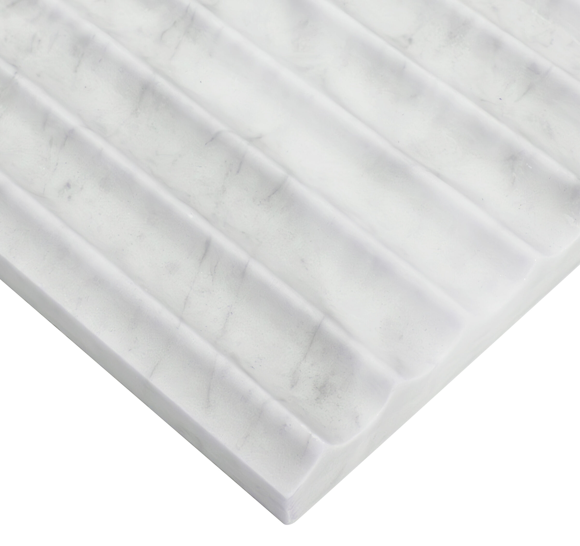 Carrara White Valentino Fluto 12x24 Honed Tile surface detail — view 2