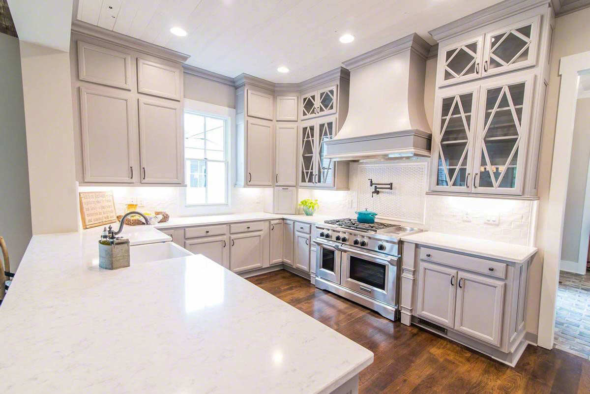 Whisper White Subway Tile 3x6 backsplash installed — view 6