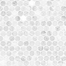 Carrara White Round Pattern Honed Tile color swatch