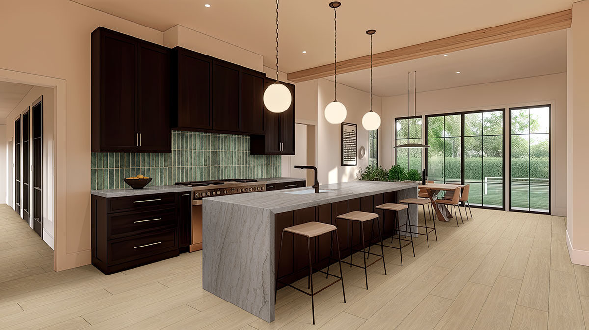 Sea Pearl Quartzite countertop in a kitchen