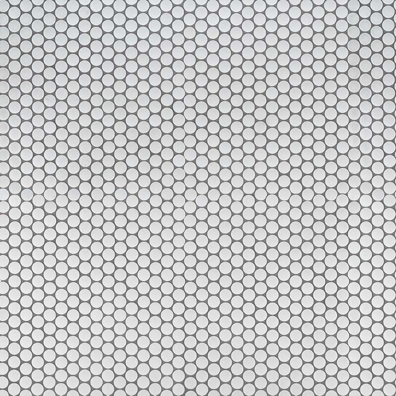 Penny Round Bianco 6mm Matte surface detail