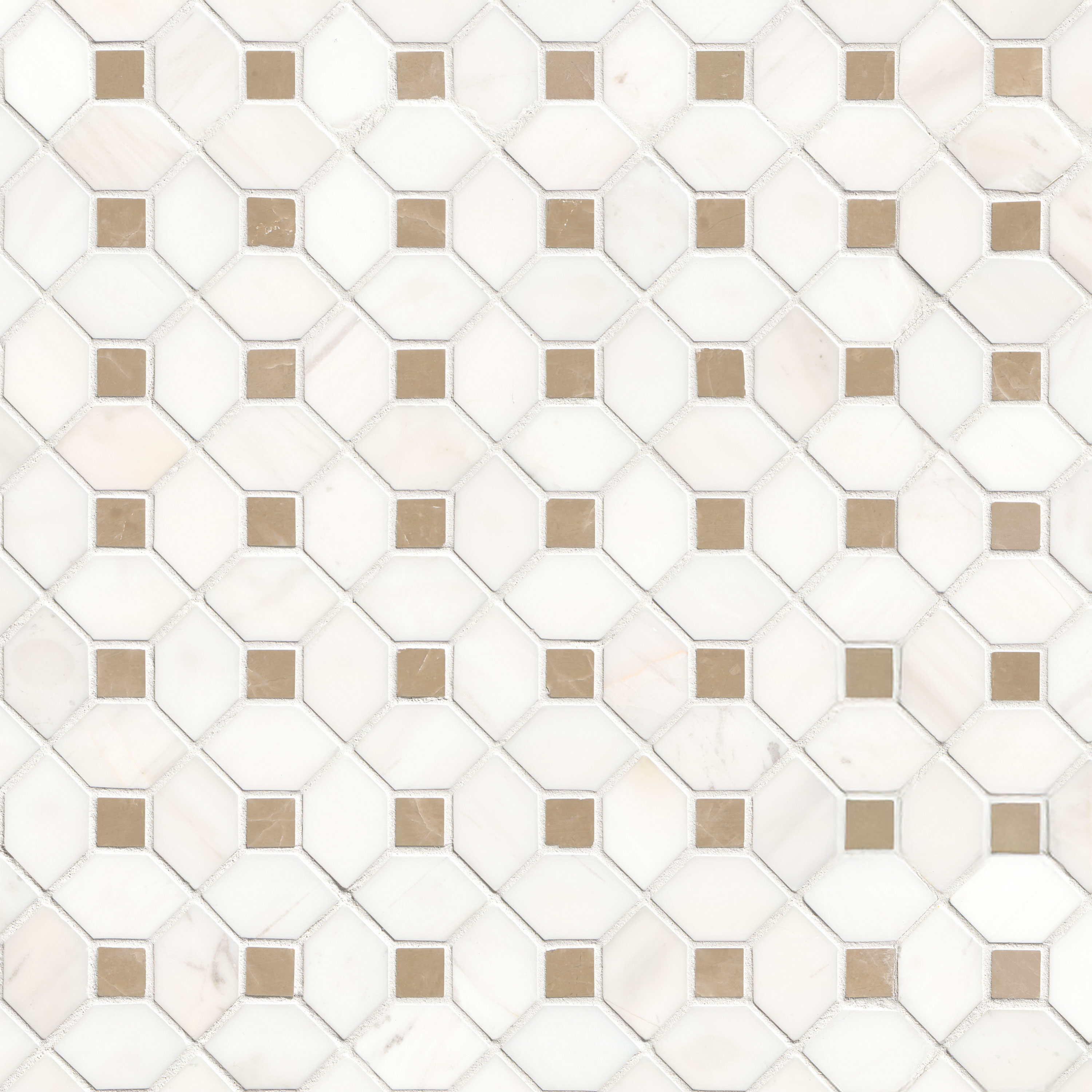 Bianco Dolomite Crema Dotty Polished Marble Mosaic Tile
