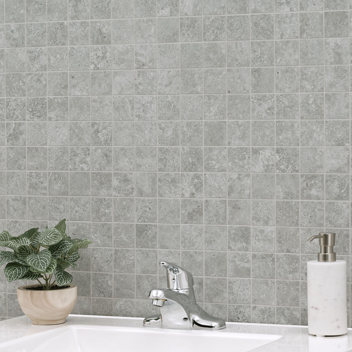 Lunar Silver backsplash installed — view 7