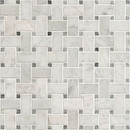 Carrara White Basketweave Pattern Honed Tile color swatch