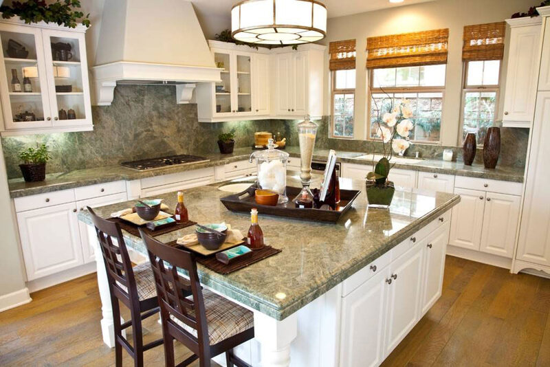Costa Esmeralda Granite countertop installed — view 2