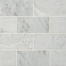 Carrara White Subway Tile 3x6 color swatch