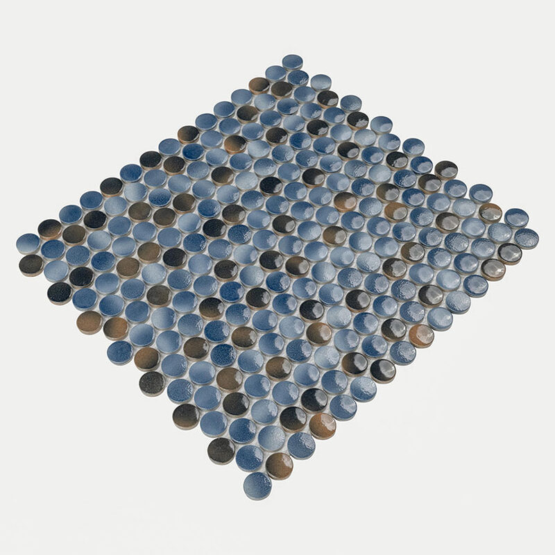 Penny Round Azul Glossy surface detail