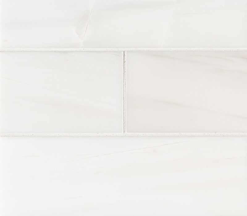 Bianco Dolomite Polished Subway Tile 4x12 tile, full view