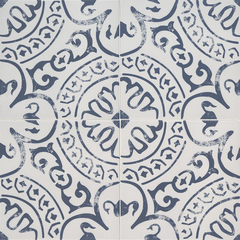 Indigo tile, full view