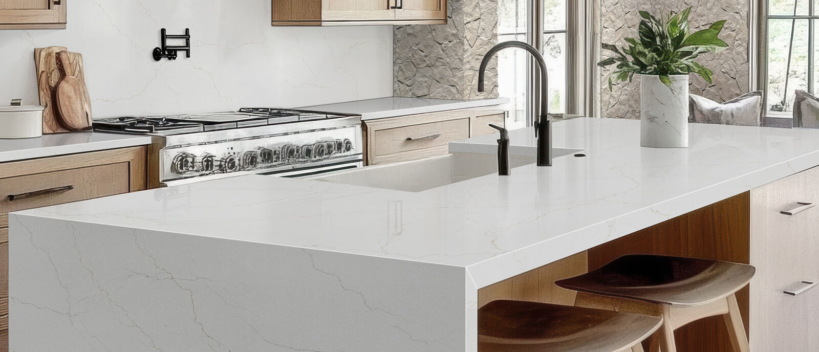 Calacatta Adonia Quartz countertop in a kitchen
