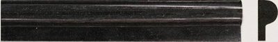 Premium Black 1x2x12 Polished Rail Molding tile, full view