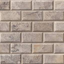 Silver Travertine Subway Tile 2x4 color swatch