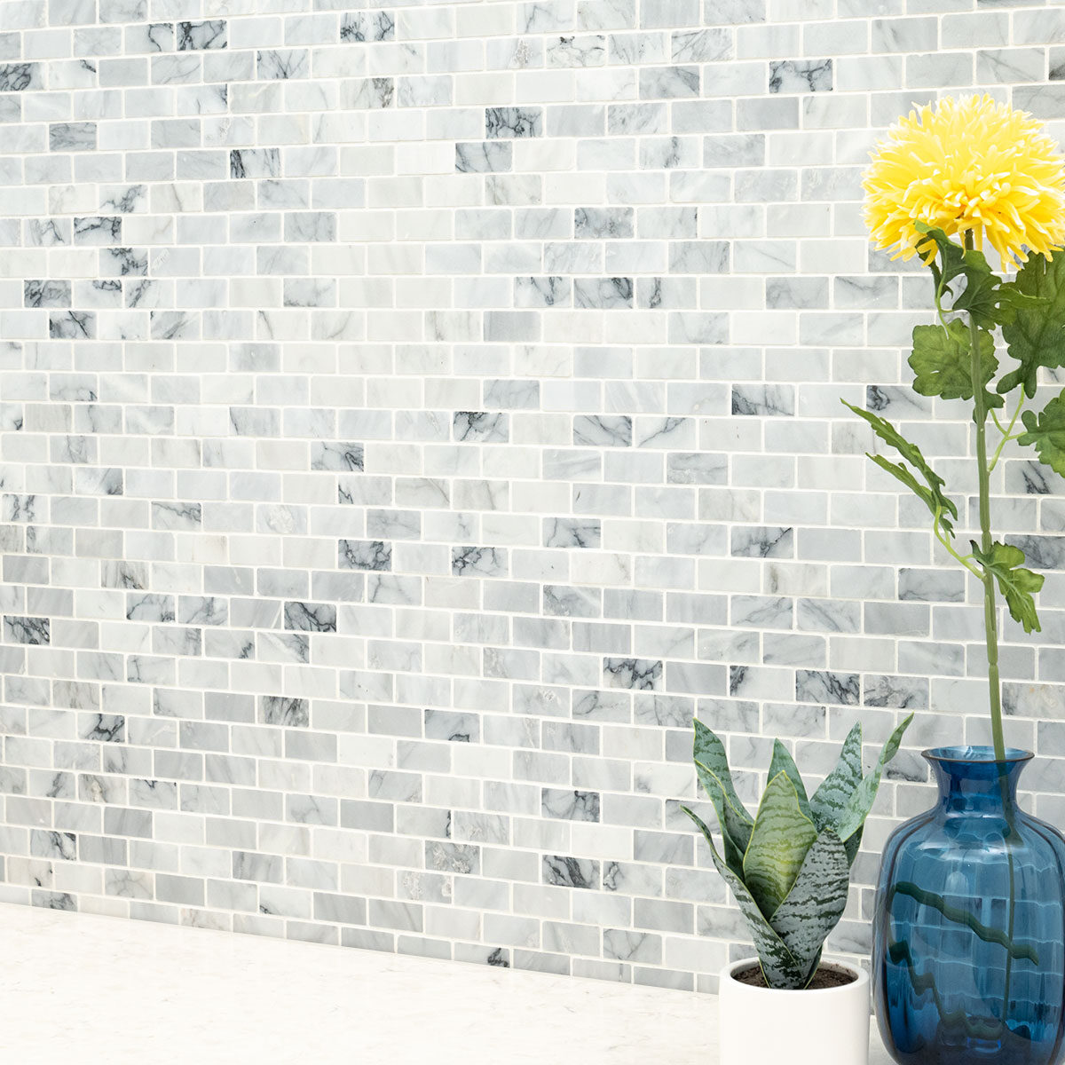 Carrara Classique Brick 1x2 Honed Tile — product photo — view 3