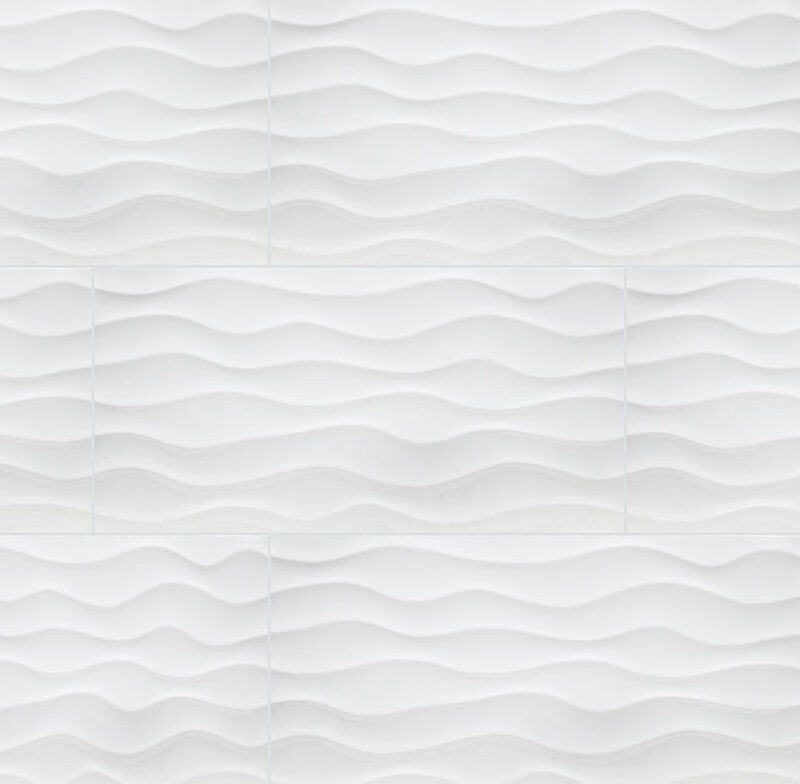 Dymo Wavy White 12X24 Glossy tile, full view