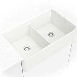 Fireclay Farmhouse White Double Bowl 5050-3220