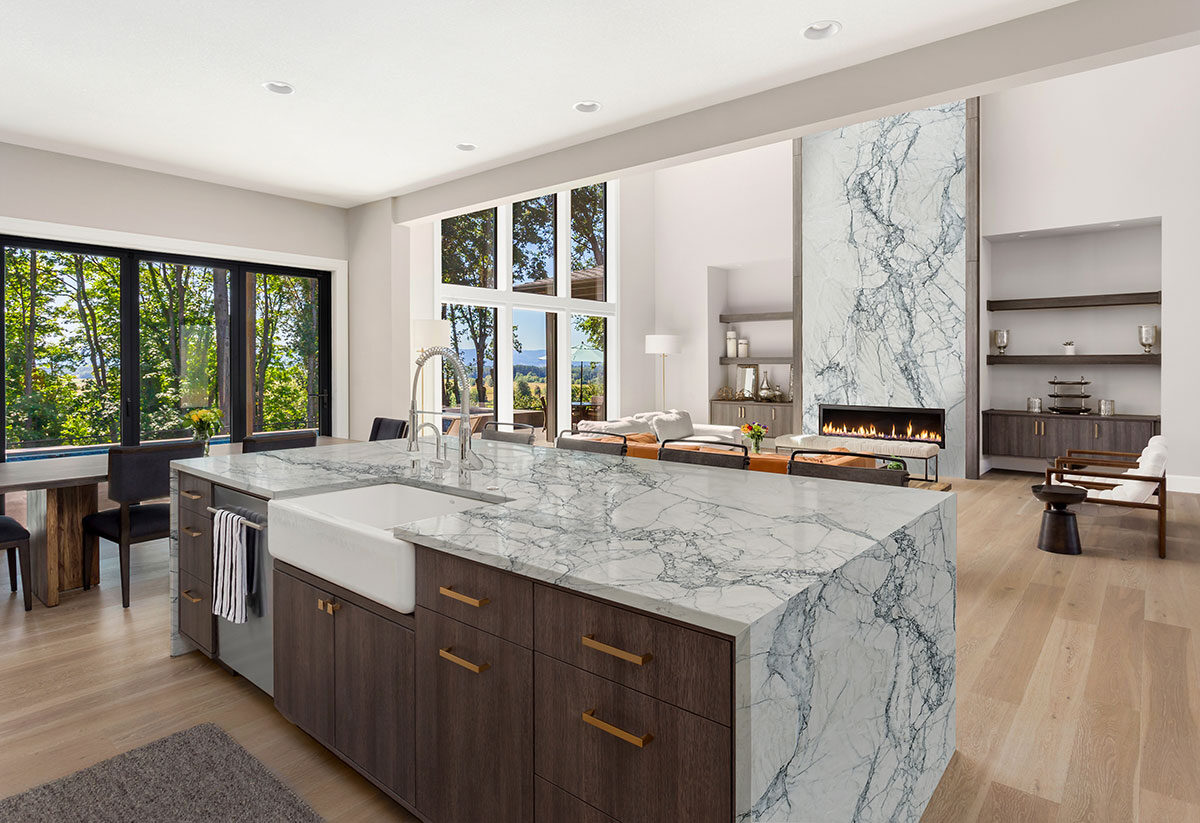 Fantasy Montreal Quartzite countertop installed — view 7