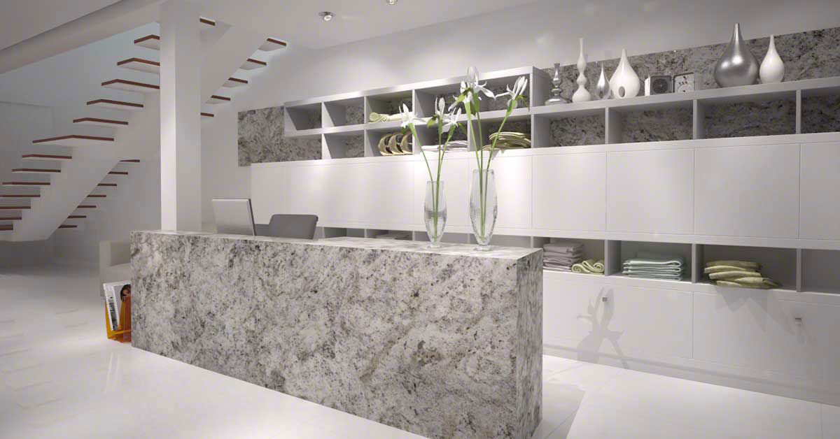 Salinas White Granite countertop installed