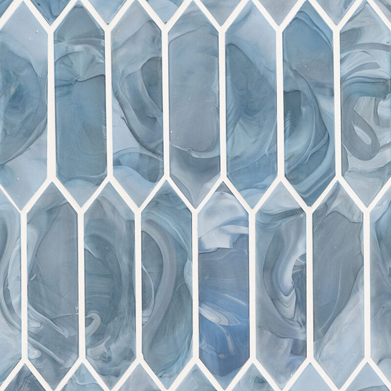Blue Shimmer Picket 6mm tile, full view