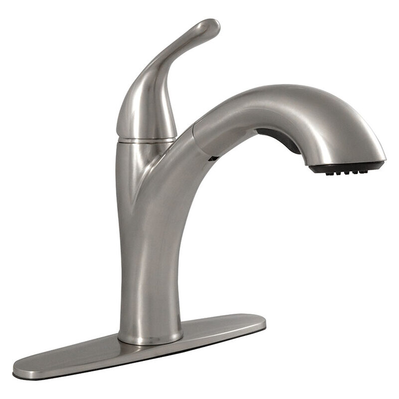 1 Handle Pull Out Sprayer Kitchen Faucet 804 Brushed Nickel