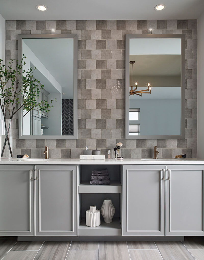 Renzo Storm 5x5 Wall Tile backsplash installed — view 4