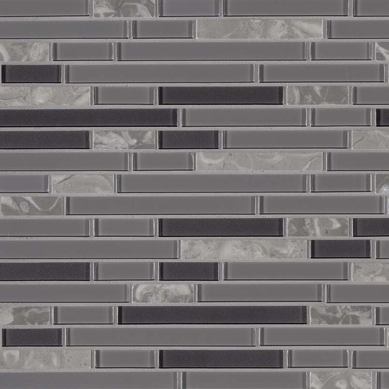 Lorena Grigio Interlocking 4mm tile, full view
