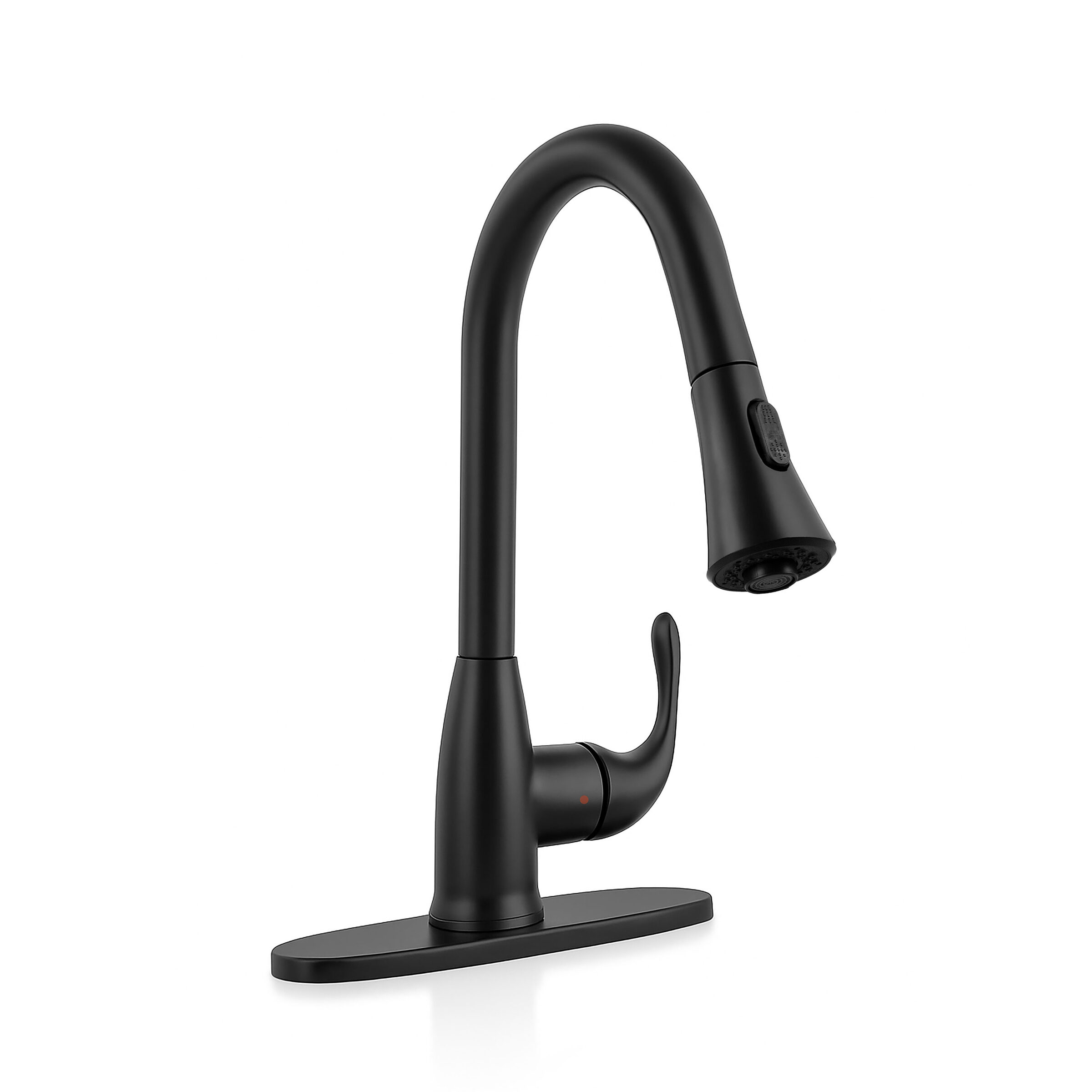 1 Handle Pull Down Sprayer Kitchen Faucet With Deckplate 803 Matte Black