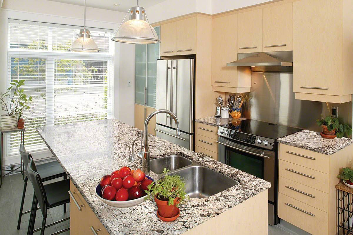 Bianco Antico Granite countertop installed