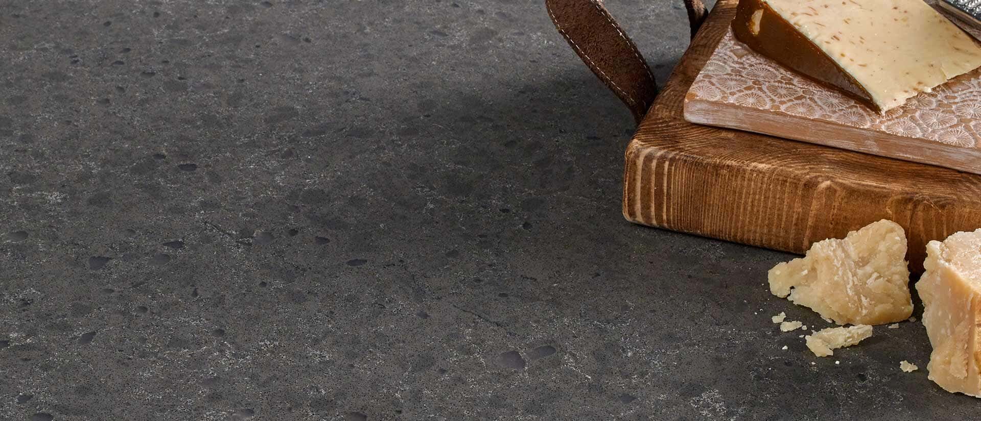 Concrete-look matte quartz kitchen