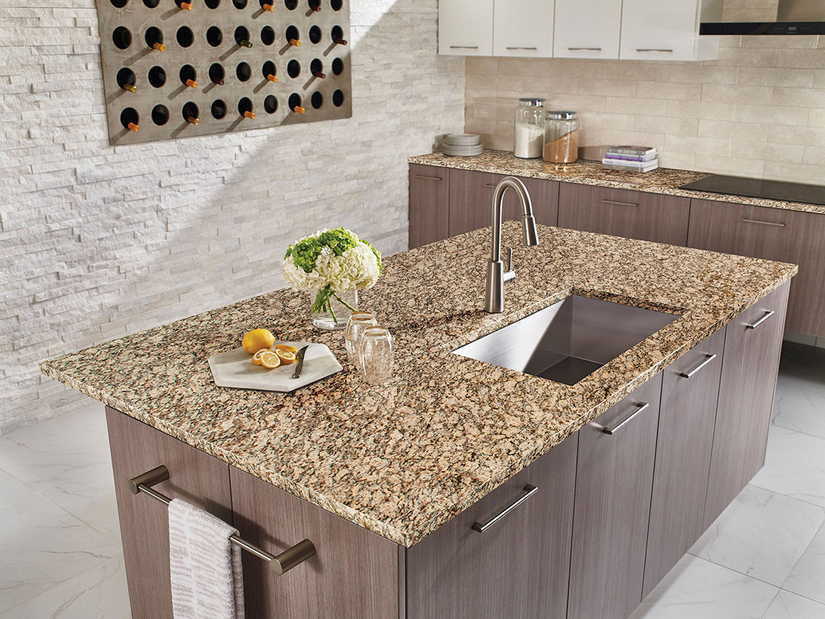 Santa Cecelia Granite countertop installed