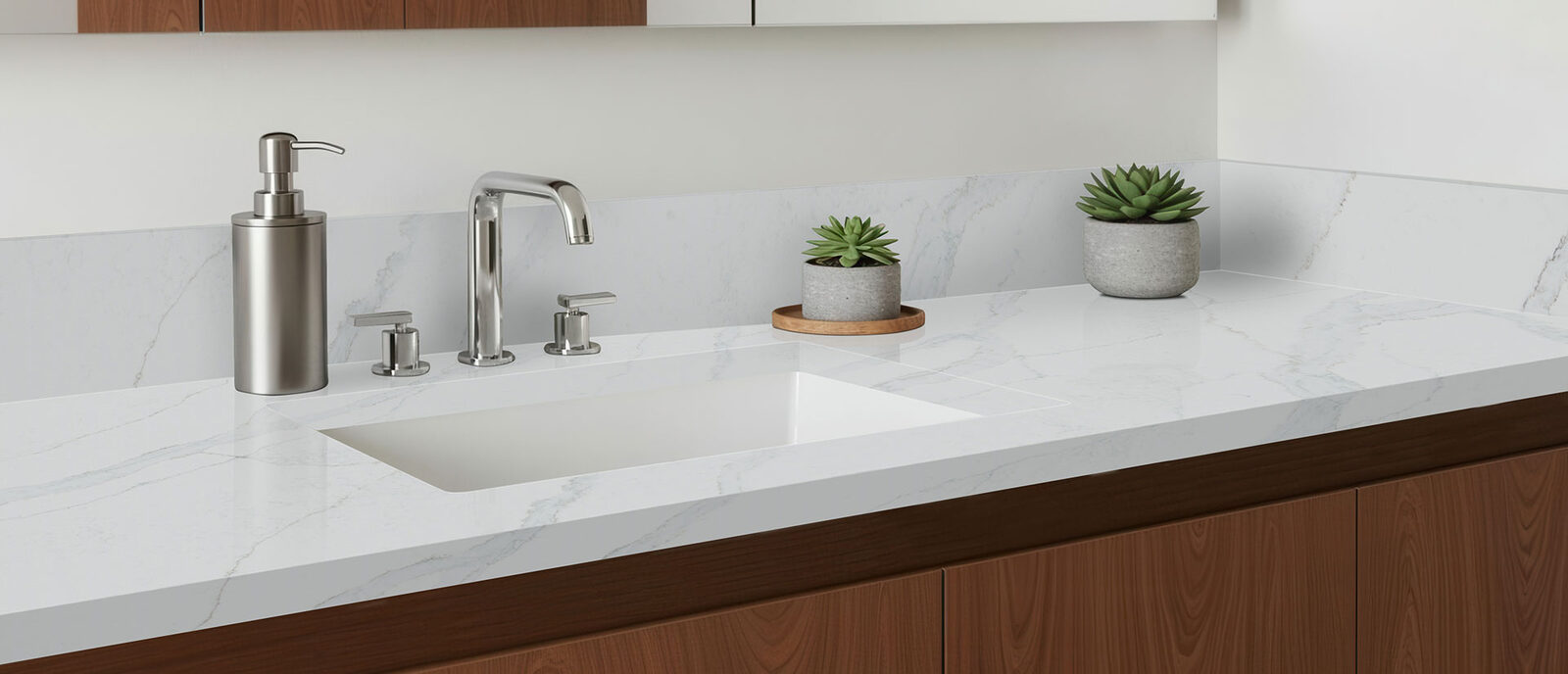 Calacatta Vernello ™ countertop in a bathroom