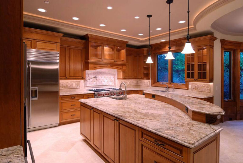 Typhoon Bordeaux Granite countertop installed