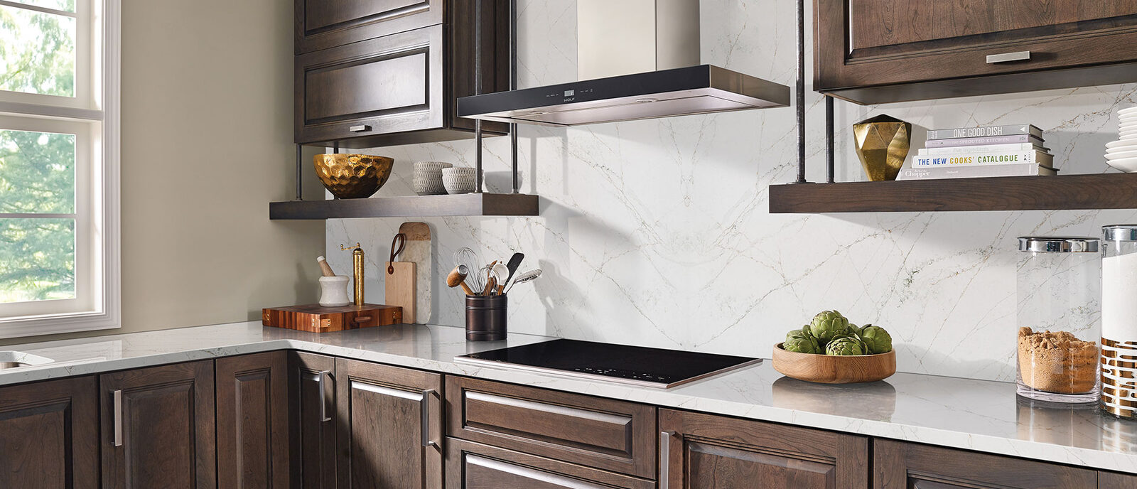 Calacatta Viraldi Quartz countertop installed