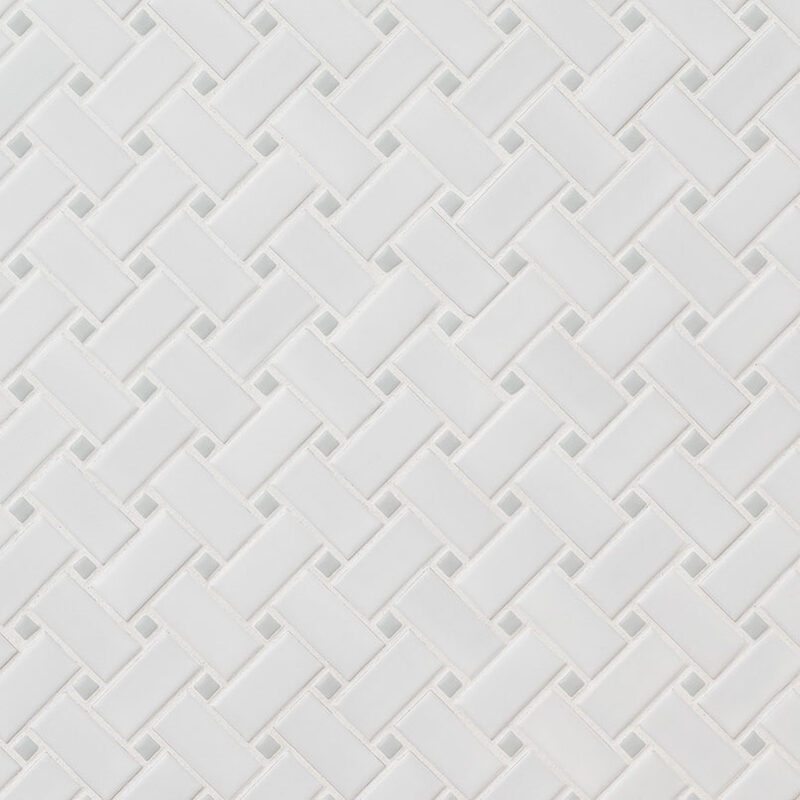 White and Gray Matte Basketweave 6mm surface detail — view 2