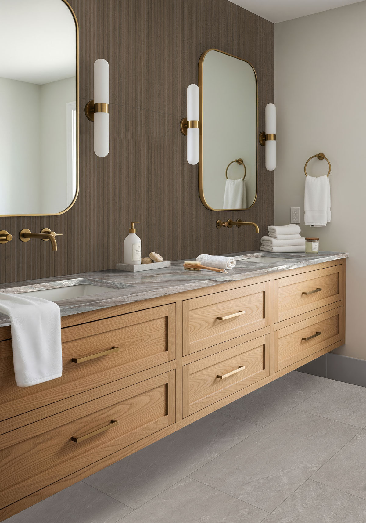 Fantasy Brown Marble countertop in a bathroom