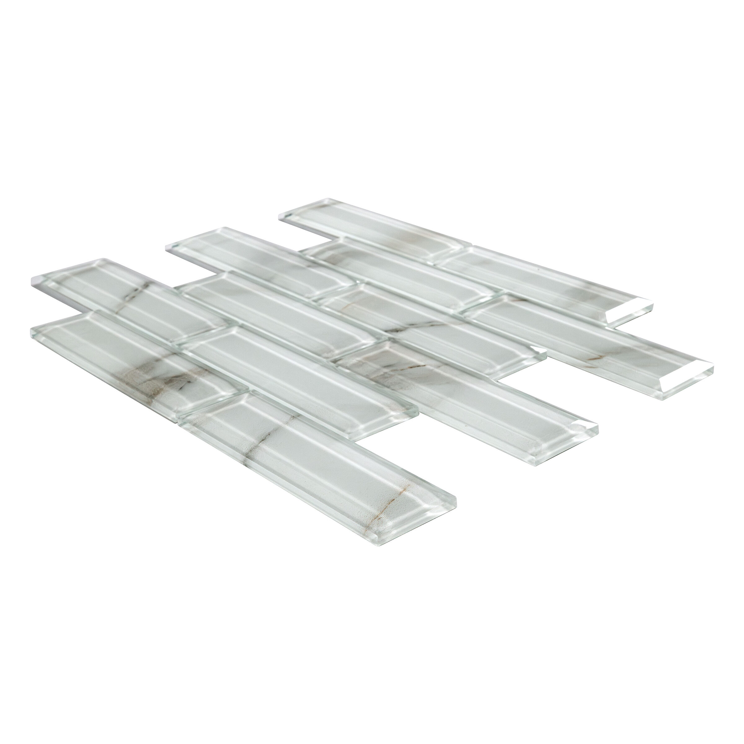Ivory Amber Beveled Subway 8mm tile