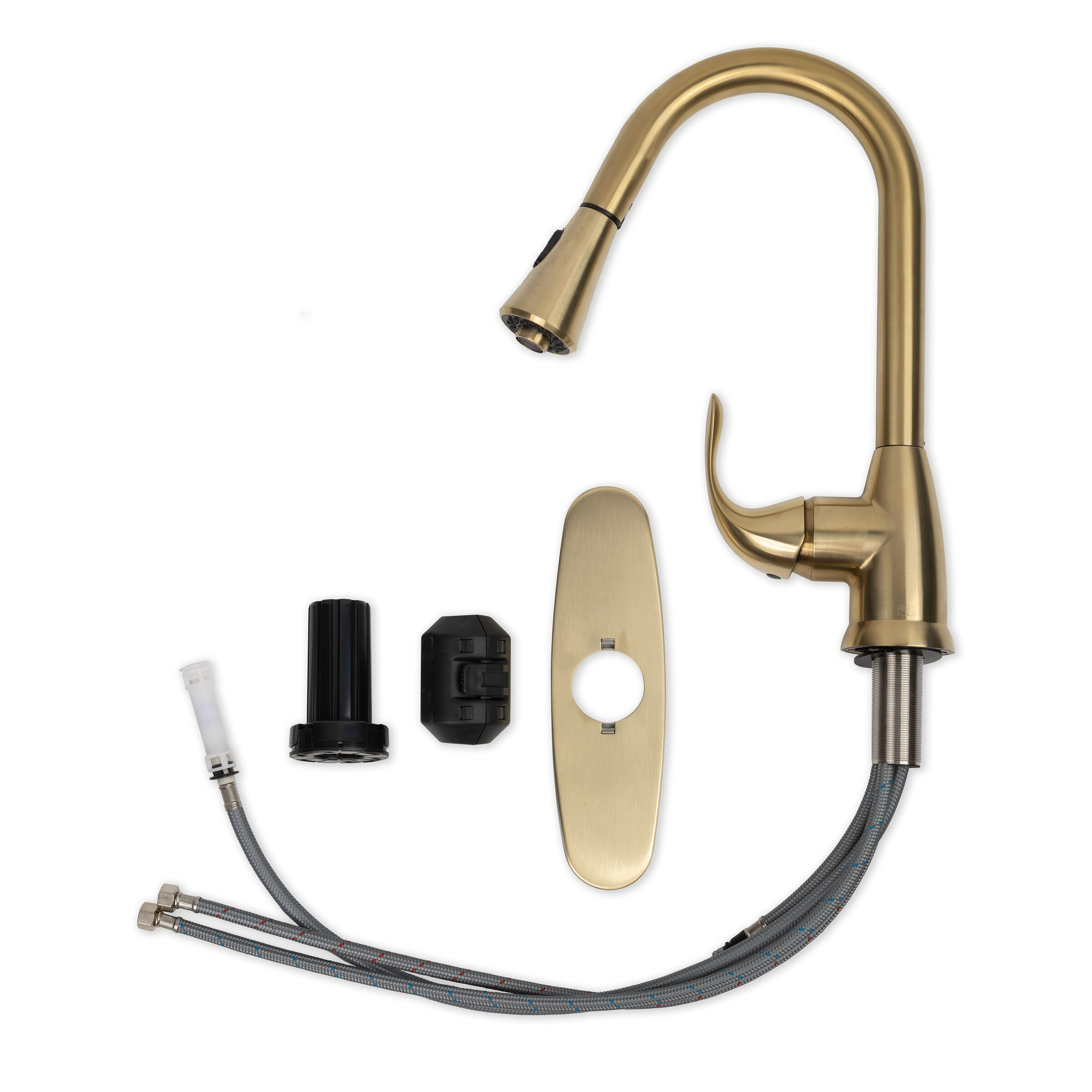 1 Handle Pull-Down Sprayer Kitchen Faucet - 803 Gold detail view — view 2
