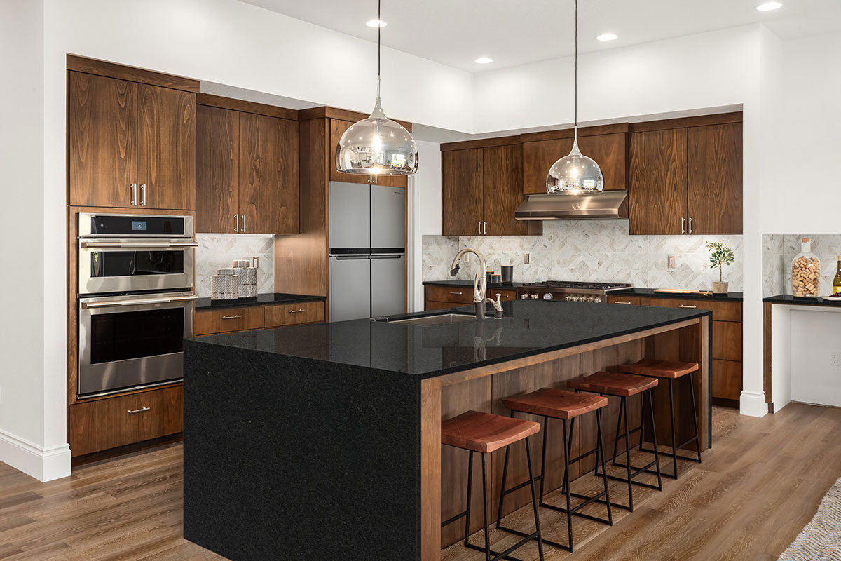 Black Pearl Granite countertop installed — view 2