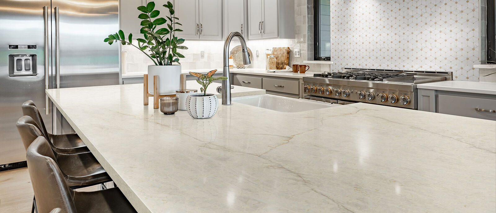 SoliTaj ™ countertop in a kitchen